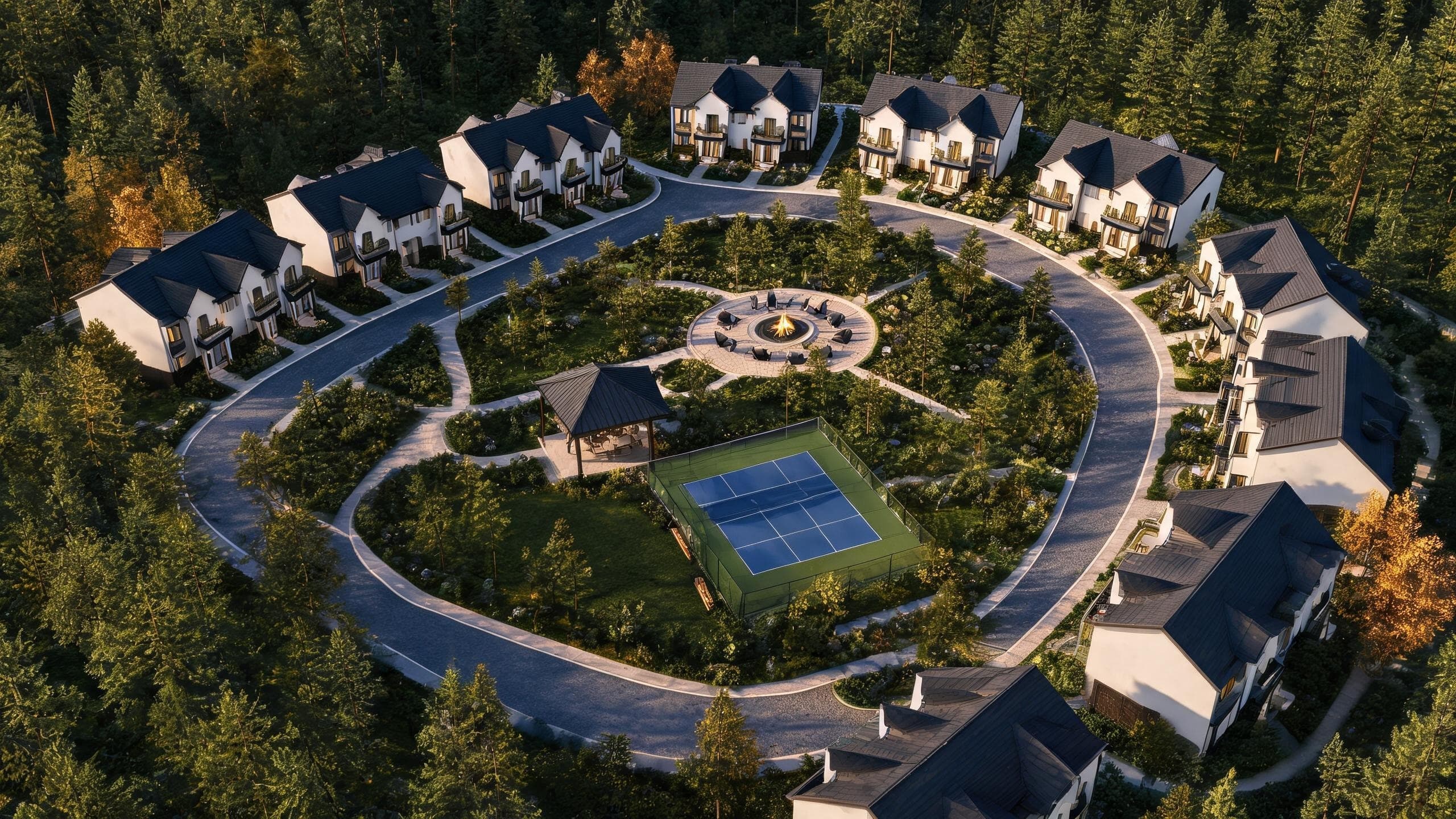 Aerial master-plan concept for Tillson Woods.