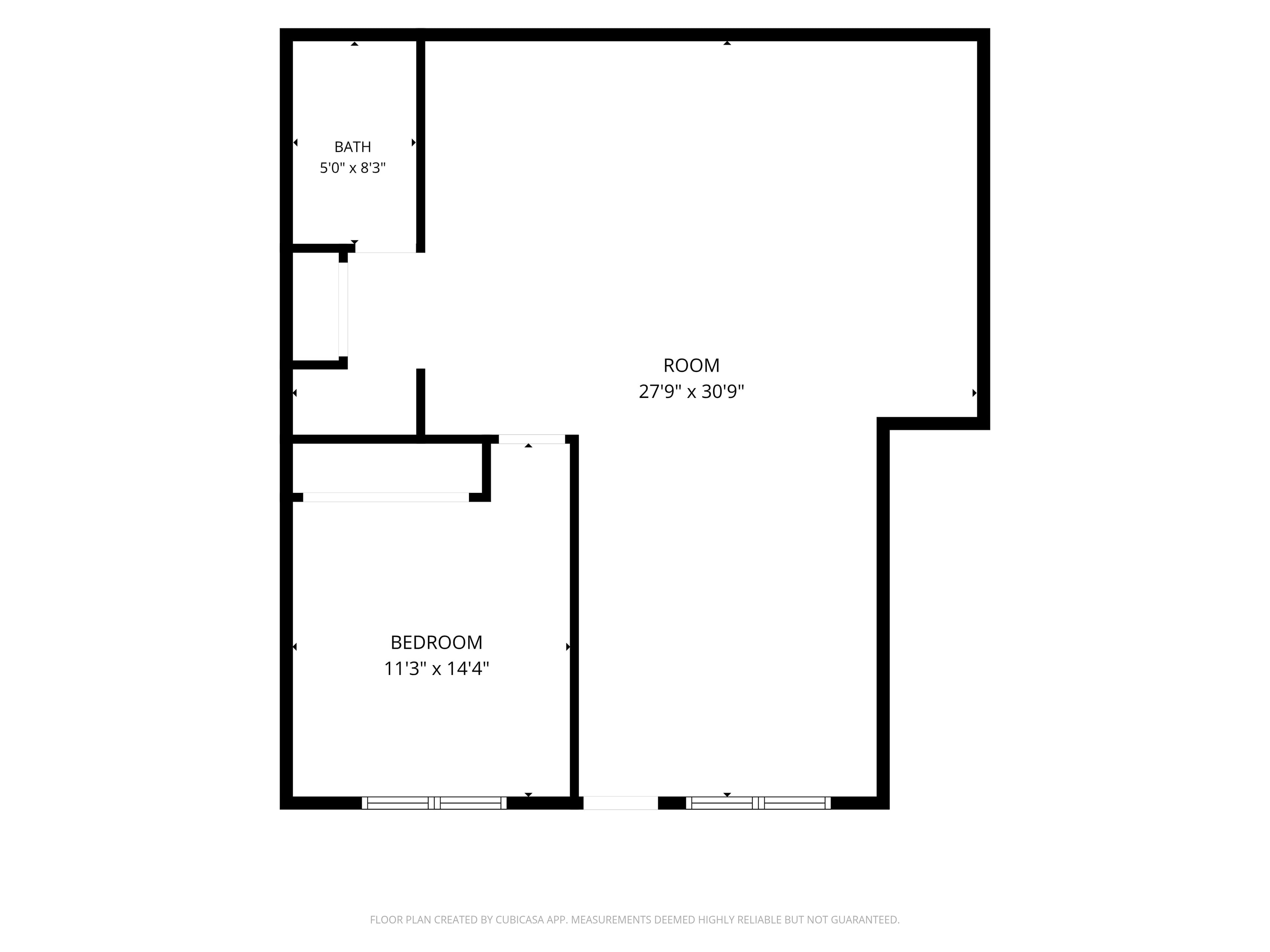 One-bedroom floor plan preview at Tillson Woods.