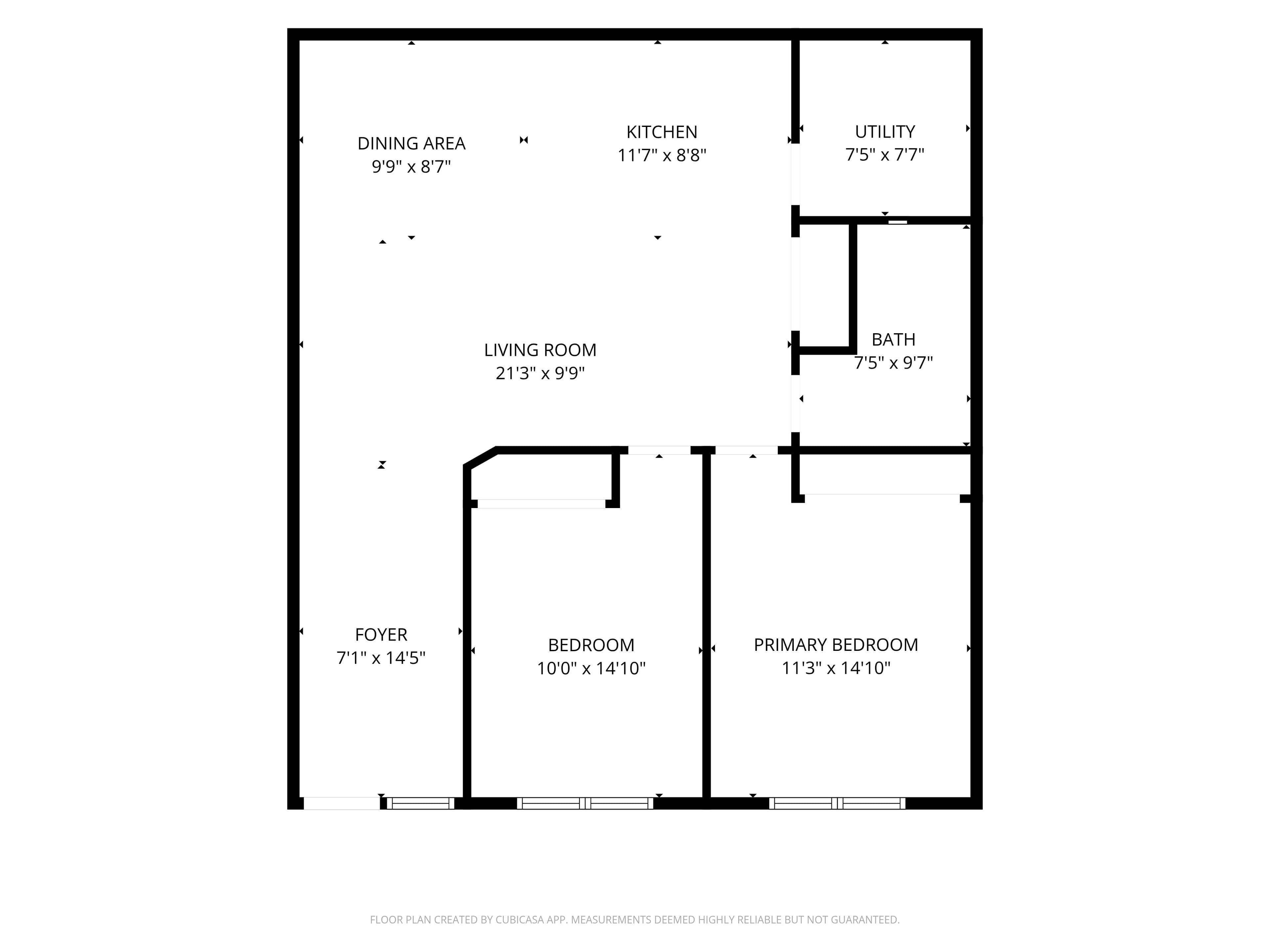 Two-bedroom floor plan preview at Tillson Woods.