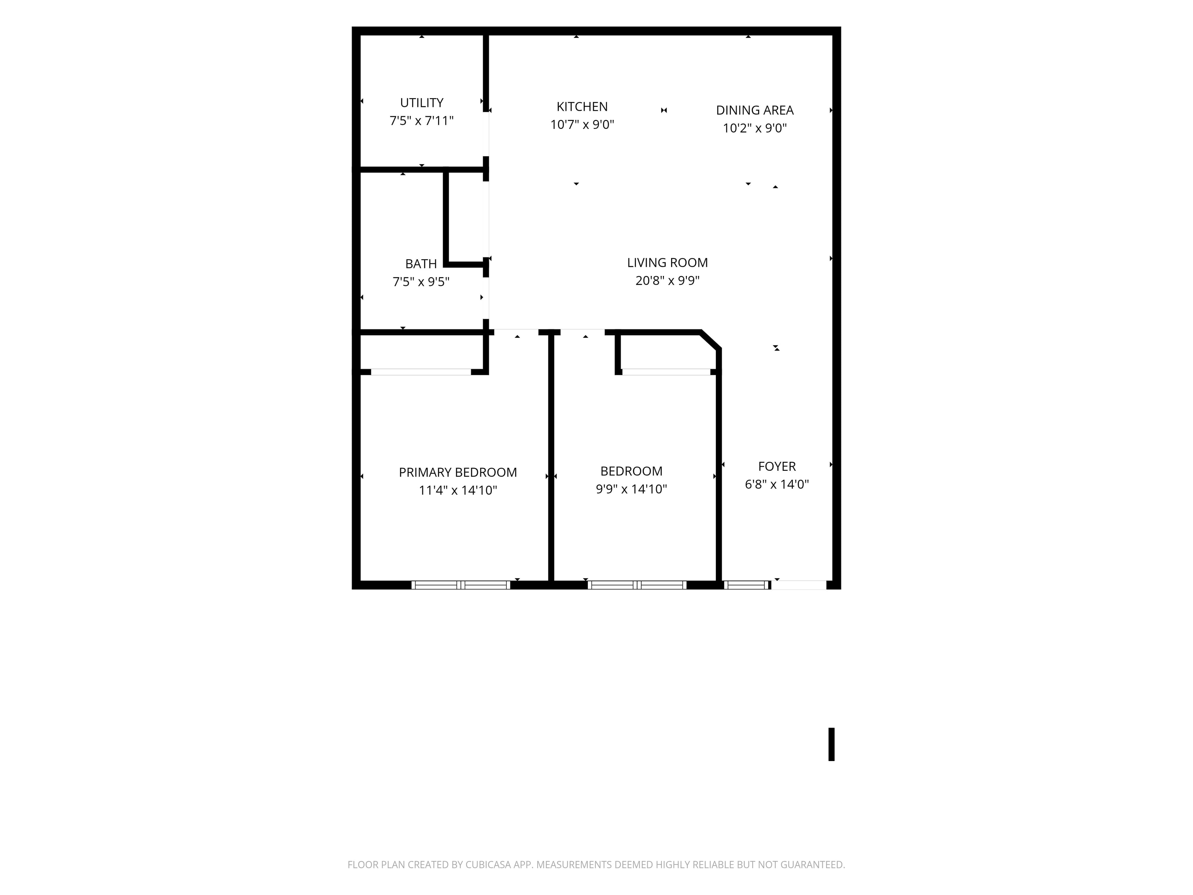 Two-bedroom floor plan preview at Tillson Woods.